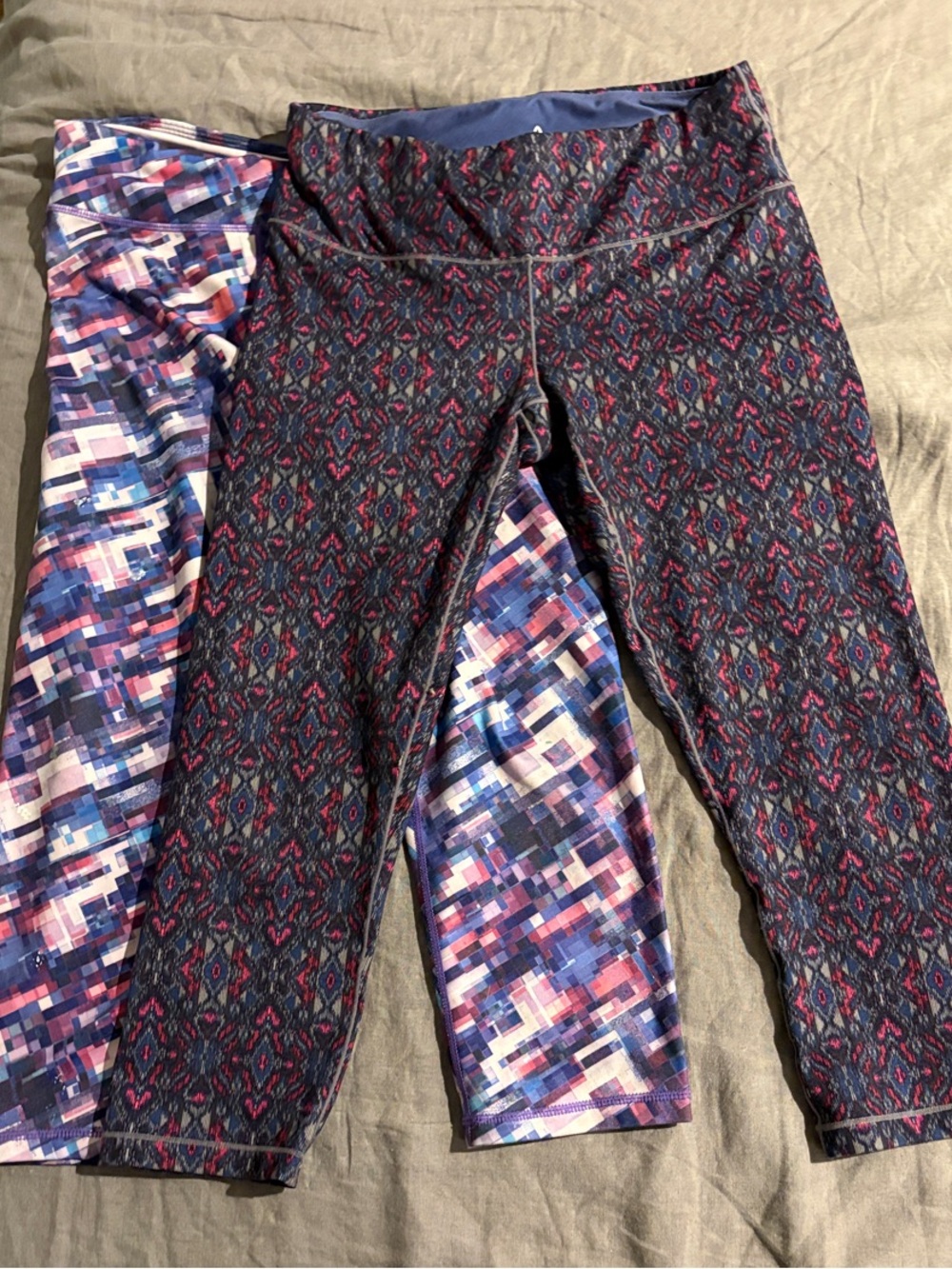 2 Prana Women’s Purple Multi-Pattern Capri Leggings Workout Yoga pants medium